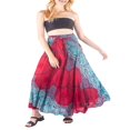 thumbnail image 4 of Jupe Longue Maxi Boho Imprimée Taille Haute Ourlet Asymétrique pour Vacances à la Plage Rouge m, 4 of 6