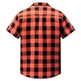 thumbnail image 6 of Mens Casual Plaid Shirts Button Down Lapel Short Sleeve Blouse Beach Vacation Tops with Pocket, 6 of 6