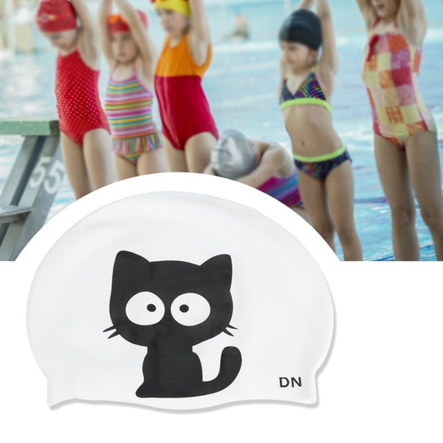 Sonew Swimming Cap, Swimming Cap for Children,2pcs Unisex Cartoon Pattern Silicone Swimming Cap for Children