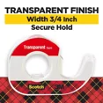 thumbnail image 3 of Transparent Tape, 3/4 in. x 275 in., 4 Dispensers/Pack: Gift Wrap & Packing Tape, Clear, Plastic, Refill, 3 of 5