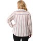 thumbnail image 5 of Women's Plus Size Shirts Stripe Printed Button Up Work Shirt Red White 3X, 5 of 7