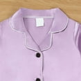 thumbnail image 5 of Gvdentm 2t Boys Pajamas Girls Boys Kids Silk Satin Pajamas Set Button-Down Clothes Long Sleeve Loungewear Sleepwear PJS Pajama(Light Purple,2-3 Years), 5 of 7