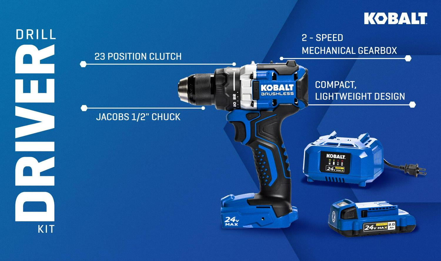 Kobalt Kobalt 24-volt 1/2-in Keyless Brushless Cordless Drill ( Soft Bag Included )
