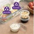 thumbnail image 4 of Berry Bloom 100 Contenedores para Snacks y Salsas Reutilizables, Vasos Souffle de 60ml (2oz) con Tapa, 100 Vasos y 100 Tapas, Vasitos para Gelatina, Fruta, Aderezos y Dulces, Libres de BPA, 4 of 7