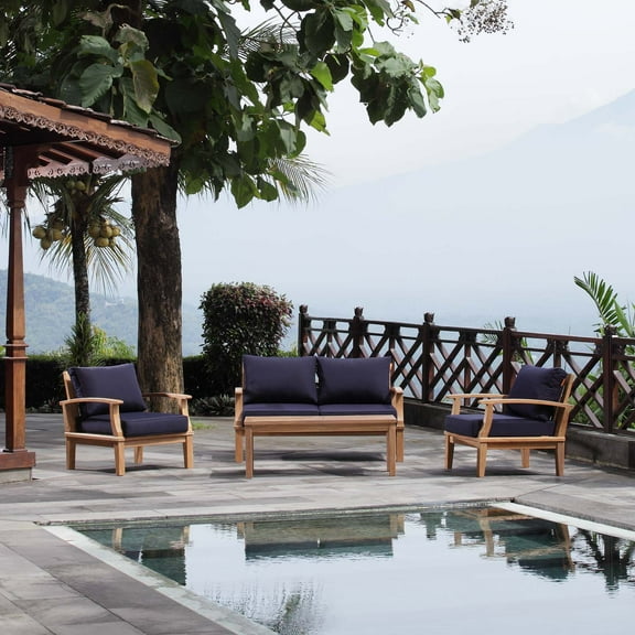 Modway Marina 4 Piece Outdoor Patio Teak Set, Multiple Colors