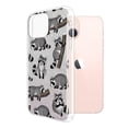 thumbnail image 2 of WIRESTER Silver Glitter Case, Sparkle Bling TPU Cover for Apple iPhone 13 mini 5.4" 2021, Raccoon Funny Playful Postures, 2 of 3