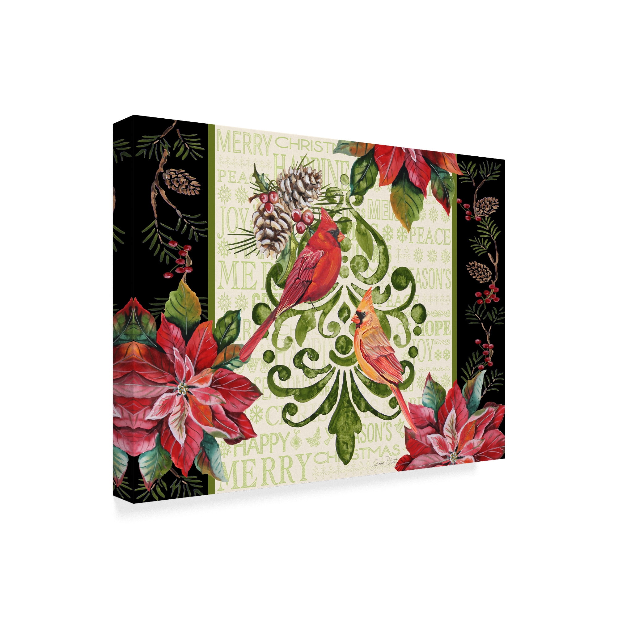 Trademark Fine Art 'Holiday Cardinals 2' Canvas Art by Jean Plout