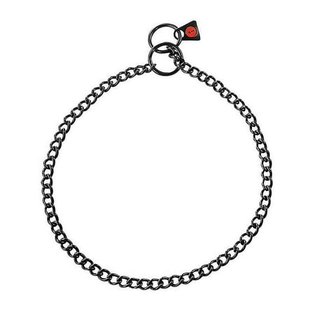 Herm Sprenger Black Stainless Steel Choke Dog Training Collar No-Pull Slip Chain for Small Medium Large Dogs for Easy Control Show Chain Collar Made in Germany 2mm 18in - 45cm