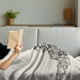 thumbnail image 3 of City Old Houses Soft Flannel Fleece Blanket, Singapore China Town Drawing in Vintage Style with Hand Lettering, Cozy Plush for Indoor and Outdoor Use, 50" x 70", Eggshell and Black, by Ambesonne, 3 of 5