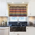 thumbnail image 5 of Yayeee Kitchen Curtains Tier Pair Light Filtering 27"x24" Rod Pocket Short Cafe Window Panel, Brown Geometric, 5 of 7