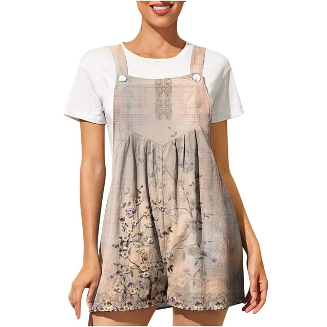 Penkiiy Combinaisons pour Femmes Mode pour Femmes Été Décontractée Sans Manches Combinaison à Bretelles Kaki TP Combinaisons