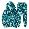 thumbnail image 3 of Hearthz Mens Sweat Suits 2 Piece Set Camouflage Fleece Hoodies and Sweatpants Set Winter Men Sweatsuit, 3 of 6