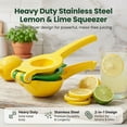 thumbnail image 2 of 2-in-1 Maximum Juice Extraction Hand Citrus Press, Stainless Steel Metal Lemon & Lime Squeezer, Ultra-Durable Manual Lemon Juicer & Lime Juicer, Lemon Press, 2 of 7