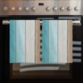 thumbnail image 2 of Aqua Brown Ombre 1 Pack Kitchen Towel, Water Absorbent Dish Towel, Vintage Country Wooden Decorative Hand Towels - Quick Drying Cloth for Cooking Baking, 18x28 Inch, 2 of 8