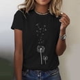 thumbnail image 2 of Paguaki T Shirts for Women Round Neck Dandelion Printed Loose Short Sleeved Tees Casual Spring Summer Tops, 2 of 4