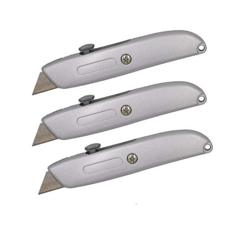 Wideskall® Heavy Duty Box Cutter Retractable Blade Metal Utility Knife (Pack of (Best Box Cutter Blades)