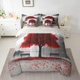 thumbnail image 6 of jejeloiu Romance Nature Theme Bedding Comforter Set 7pcs,Tree River Mountain Queen Bedding Sets,Red Fall Leaves Queen Sheet Sets For Men Women,Ultra Soft Home Decor Reversible, 6 of 8