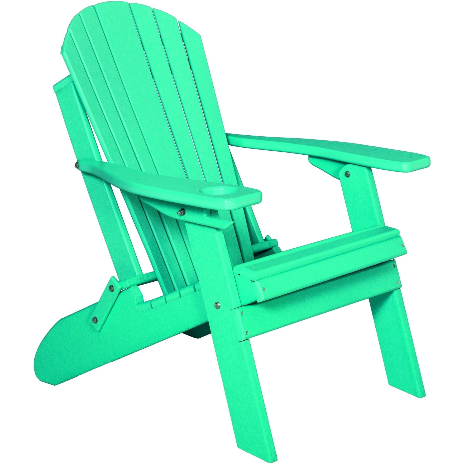 deluxe premium poly lumber folding adirondack chair w/ cup