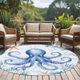 thumbnail image 4 of Ocean Octopus Round Rugs for Living Room 6ft Starfish Shell Seaweed Watercolor Non Slip Circle Rug Washable Low-Profile Indoor Carpet for Bedroom, Dining Room, Bathroom, 4 of 9