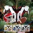 thumbnail image 7 of Huanledash Car Soccer Ornament Flat Shape with Helmet Realistic Unique Design Handmade Decorate Car Hanging American Football Shoulder Pads Football Fans Gift, 7 of 7