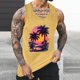 thumbnail image 2 of Camisetas de Tanque de los Hombres Tanque de los Hombres Incolor Gradiente de Impresión Cuello Redondo Correa Delgada Fuga Atrás Regular Casual Deportes Blusas de Tanque, 2 of 5