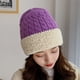 thumbnail image 1 of Gorro de punto al aire libre, sombreros térmicos holgados suaves para mujer, resistente , resistente al frío, elegante, de protección - Púrpura Macarena Sombrero de punto de mujer, 1 of 7