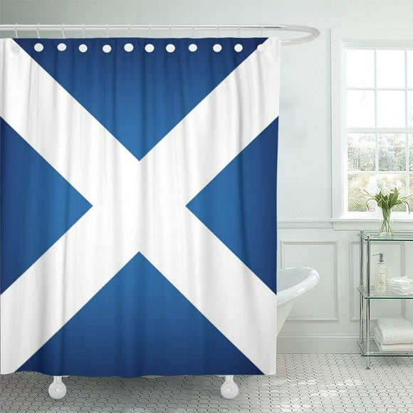 SUTTOM Blue White Flag of Scotland World Andrew The Saltire Shower Curtain 60x72 inch