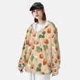thumbnail image 4 of Pofeuu Floral Strawberr Print Sun Protection Outdoor Lightweight Full Zip UV Cooling Hoodie Long Sleeve Summer Clothing for Outdoor Hiking-Medium, 4 of 5