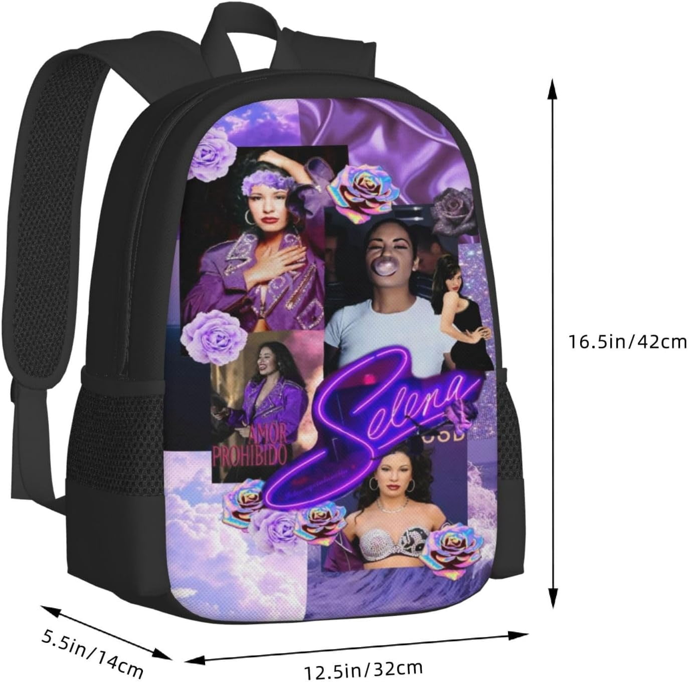 Selena Quintanilla Travel Laptop Backpack College School Computer Bag Black Casual Schoolbag Work Business Daypack Gift for Men Women College