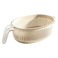 thumbnail image 2 of YardChic Plastic Food Strainer, Double Layer Deepened Thick Drain Basket, Fast Draining Holes Sturdy Multifunctional Washing Organizer for Fruits, Vegetables, Pasta, Kitchen, 2 of 4