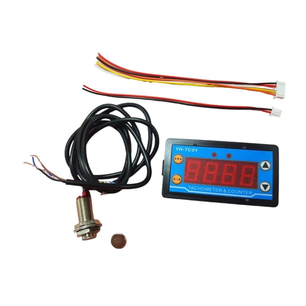 Tacómetro digital LED con medidor de velocidad de RPM, 30-80000 RPM, tacómetro digital para motor de tornos