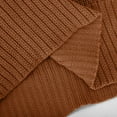 thumbnail image 4 of Lovskoo Sweaters for Women Trendy Casual Solid Color Lapel Collar Long Sleeve Loose T-Shirt Blouse Pullover Tops Brown, 4 of 5