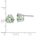 thumbnail image 2 of Primal Gold 14 Karat White Gold 8mm Trillion Checker Cut Green Quartz Earrings, 2 of 4