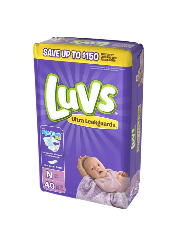 Luvs Ultra Leakguards Newborn Diapers Size 0 40 count