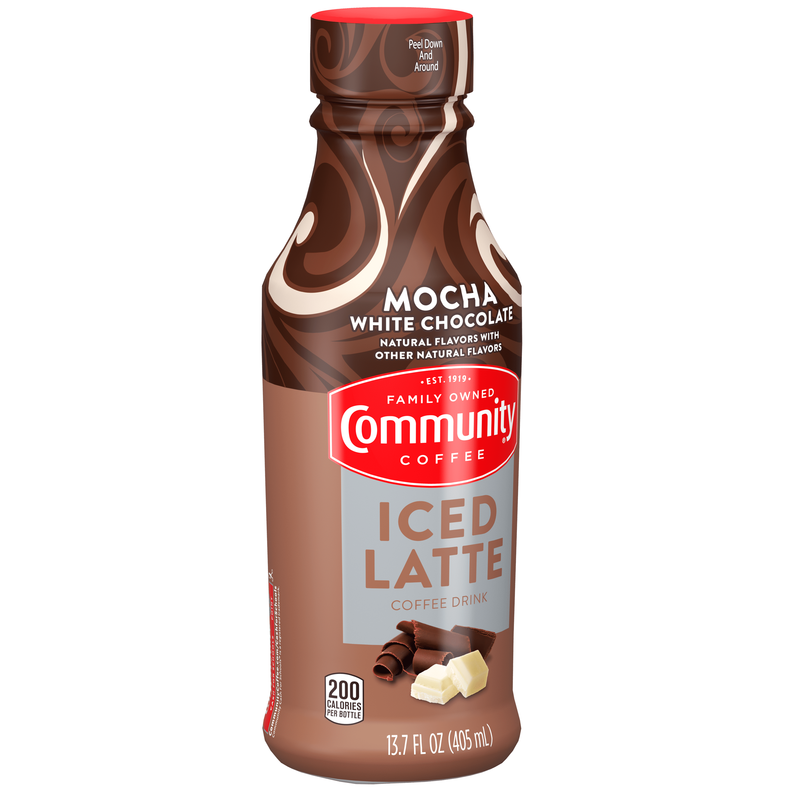 (2 pack) Community Coffee Mocha White Chocolate Iced Latte - 13.7 oz Bottle