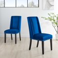 thumbnail image 2 of Side Dining Chair, Nailhead, Set of 2, Blue Navy, Velvet, Modern Contemporary, Kitchen Room Cafe Bistro Restaurant Hospitality, 2 of 9