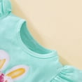 thumbnail image 4 of Kaprioy Toddler Baby Girl Clothes Easter Outfits Spring Short Sleeve Shirt Bell Bottom Tops Flared Pants Summer Clothes Girls Easter Outfits, 4 of 6