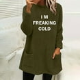 thumbnail image 2 of WREESH Womens Fashion Sweatshirt Fuzzy Fleece Crewneck Sweatshirt Print Pullover Plus Size Long Sleeve Tops Round- Neck And Winter Loose Pocket Warm Blouse Tops Olive Green, 2 of 4