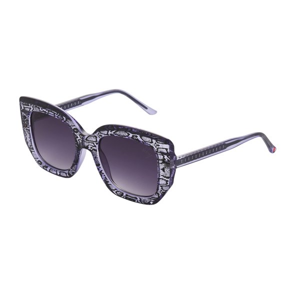 Betsey Johnson Womens Serpent Sunglasses geo, Purple Snakeskin, 52mm