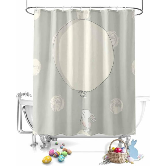 Easter Shower Curtain Shower Curtains for Bathroom Decor Bath Curtains Sets for Spring Easter Bathroom Decor Fabric Waterproof Extra Long 72" X 84"