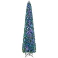 thumbnail image 1 of Patiojoy 8 FT Fiber Optic Artificial Christmas Tree Prelit Pencil Christmas Tree with 889 Branch Tips Foldable Metal Stand, 1 of 9