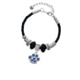 thumbnail image 2 of Delight Jewelry Silvertone Large Paw with Blue Crystals Niece Celtic Knot Leather Bead Bracelet, 7"+2" Extender, 2 of 4