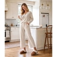 thumbnail image 3 of Litfun Women's Fuzzy Memory Foam Slippers Warm Comfy Winter House Shoes, Buckle Chestnut, Size 9-10, 3 of 7