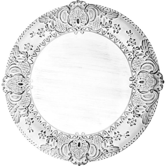 Simply Elegant Victorian Edge Plastic Charger Plate | Service Plate for Parties, Dinner, Weddings, Quinceaneras and Events | 13 inch Diameter | Black | Set of 24