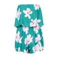 thumbnail image 2 of Gyexs Strapless Jumpsuits for Women Boho Floral Summer Casual Rompers 2026 Beach Vacation Clothes, Green Size XXXL, 2 of 5