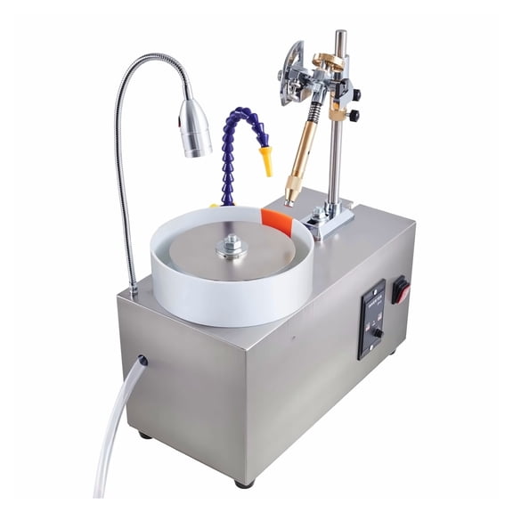 Gem Faceting Machine 180W, Jade Grinding Polisher 2980RPM, Rock Polisher with 3 Laps & Lamp