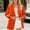 Orange, variant on Dgankt Blazers for Women Fashion Casual Solid Color Button Pocket Long Sleeved Turndown Collar Suit Jacket,Size S-3XL