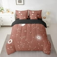thumbnail image 2 of jejeloiu Galaxy Starry Sky 7pcs Bedding Comforter Set,Constellation Pattern Queen Bedding Sets,Brown White Queen Sheet Sets For Girls Kids,Microfiber Bedroom Decor Reversible, 2 of 8
