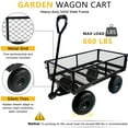 thumbnail image 4 of Jump Into Fun Wagon Cart, Metal Utility Wagon 660LBS Capacity, Garden Cart with Wheel, Mesh Metal Frame & Removable Sides, Yard Wagon Large Heavy Duty Wagon, Garden Cart and Wagon, Black, 4 of 7