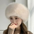 thumbnail image 3 of Russian Hat Faux Fur Hat for Women Winter Fluffy Cold Weather Cap Warm Outdoor Hat, 3 of 6